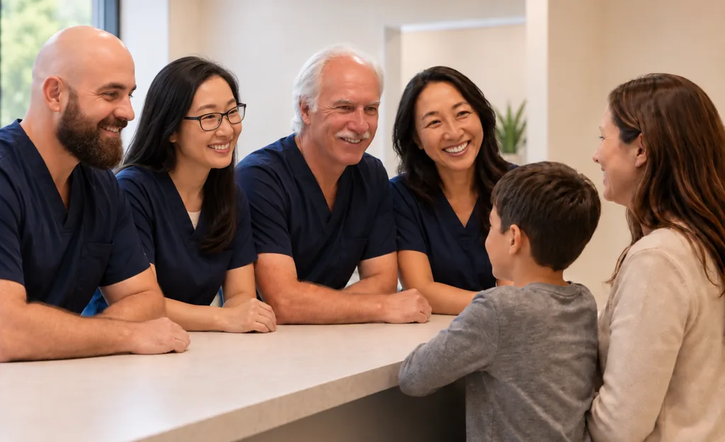 The Heritage Dental Centre team with a patient family